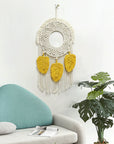 Light Gray Hand-Woven Fringe Macrame Wall Hanging Sentient Beauty Fashions Home Decor
