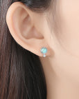 Tan Turquoise Platinum-Plated Earrings Sentient Beauty Fashions jewelry