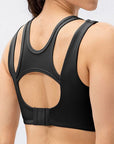 Tan Cutout Wide Strap Active Tank Sentient Beauty Fashions Apparel & Accessories