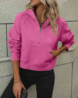 Rosy Brown Zip-Up Raglan Sleeve Hoodie with Pocket Sentient Beauty Fashions Apparel & Accessories