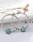 Light Gray Artificial Turquoise Drop Earrings Sentient Beauty Fashions jewelry