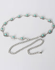 Light Gray Contrast Lobster Clasp Alloy Chain Belt Sentient Beauty Fashions *Accessories