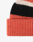 White Smoke Tricolor Cuffed Knit Beanie