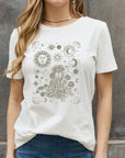 Rosy Brown Simply Love Celestial Graphic Short Sleeve Cotton Tee Sentient Beauty Fashions Apparel & Accessories