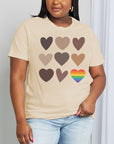 Light Gray Simply Love Full Size Heart Graphic Cotton Tee Sentient Beauty Fashions Apparel & Accessories