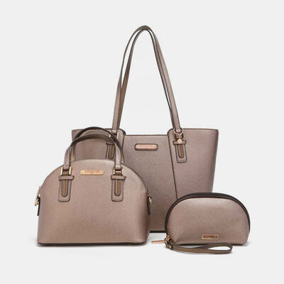 Dim Gray Nicole Lee USA 3-Piece Handbag Set Sentient Beauty Fashions Apparel &amp; Accessories