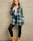 Rosy Brown Double Take Plaid Dropped Shoulder Pocketed Shirt Jacket Sentient Beauty Fashions Apparel & Accessories
