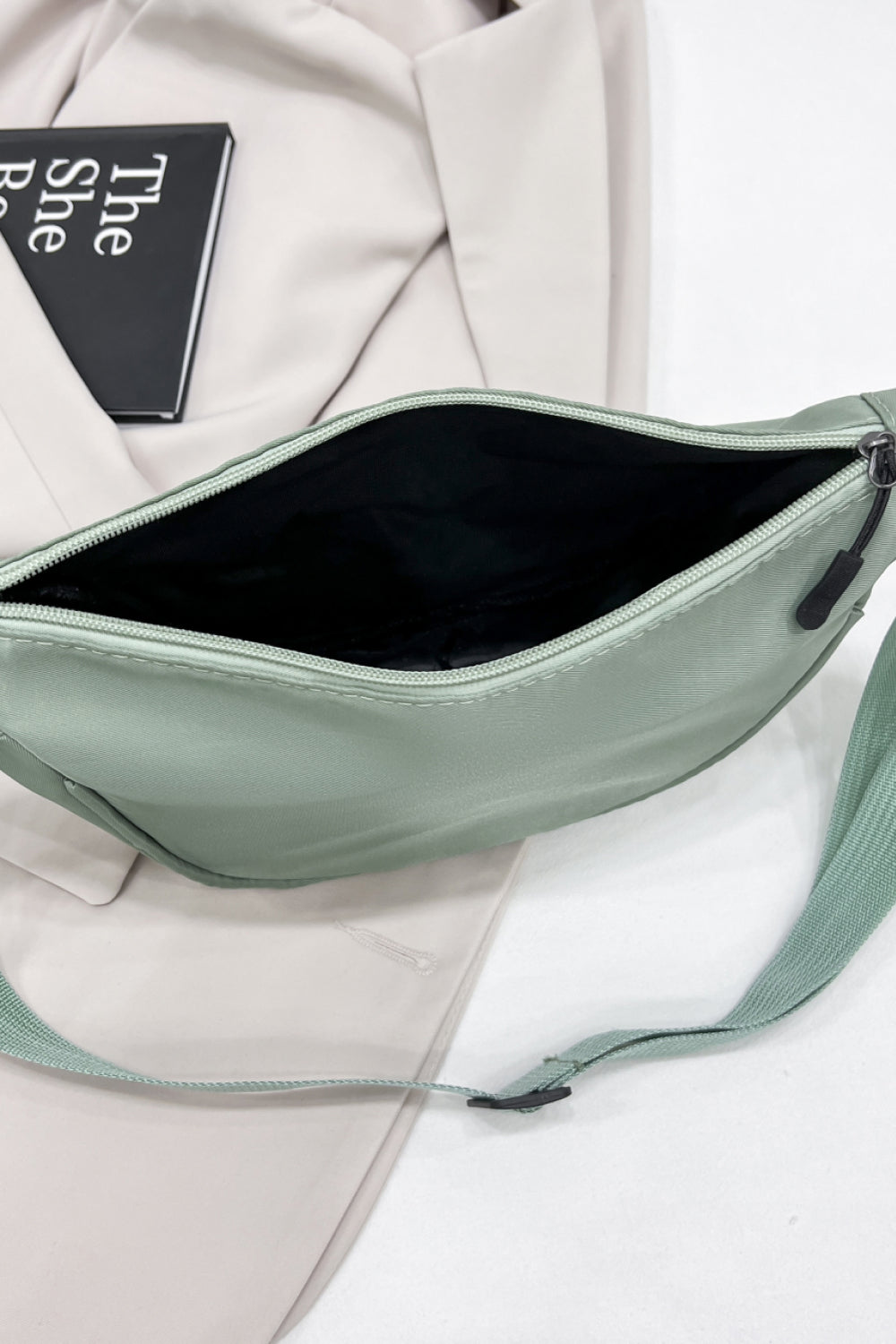 Light Gray Nylon Sling Bag Sentient Beauty Fashions Apparel & Accessories