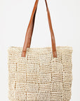 Fame Braided Faux Leather Strap Tote Bag