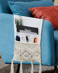 Slate Gray Macrame Sofa Armrest Magazine Holder Sentient Beauty Fashions Home Decor