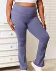 Light Gray Basic Bae Wide Waistband Bootcut Sports Pants Sentient Beauty Fashions Apparel & Accessories