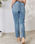 Gray Judy Blue Full Size Distressed Raw Hem Straight Jeans Sentient Beauty Fashions Apparel & Accessories