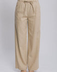 Gray LOVE TREE Drawstring Wide Leg Pants with Pockets Sentient Beauty Fashions Apparel & Accessories
