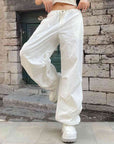 Gray Drawstring Waist Pants with Pockets Sentient Beauty Fashions Apparel & Accessories