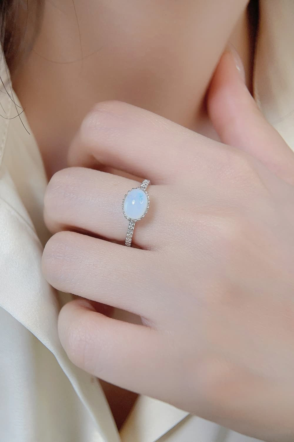 Rosy Brown Moonstone 925 Sterling Silver Ring