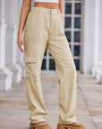 Gray Straight Denim Cargo Pants Sentient Beauty Fashions Apparel & Accessories