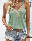 Rosy Brown Contrast Eyelet Cami Top Sentient Beauty Fashions Apparel & Accessories