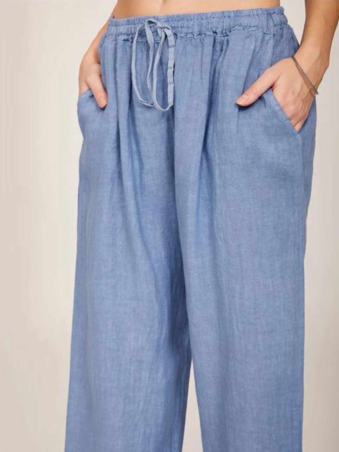 Light Slate Gray Full Size Long Pants Sentient Beauty Fashions Apparel & Accessories