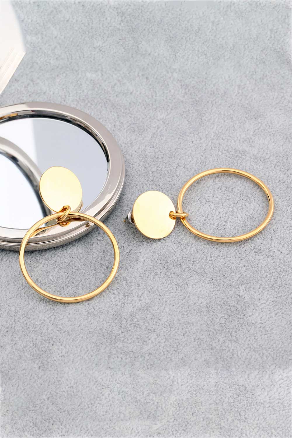 Gray Gold-Plated Stainless Steel Drop Earrings