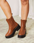 Light Gray Forever Link Side Zip Platform Boots Sentient Beauty Fashions Apparel & Accessories