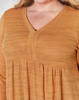 Dark Salmon Hailey & Co Full Size V-Neck Flounce Sleeve Blouse