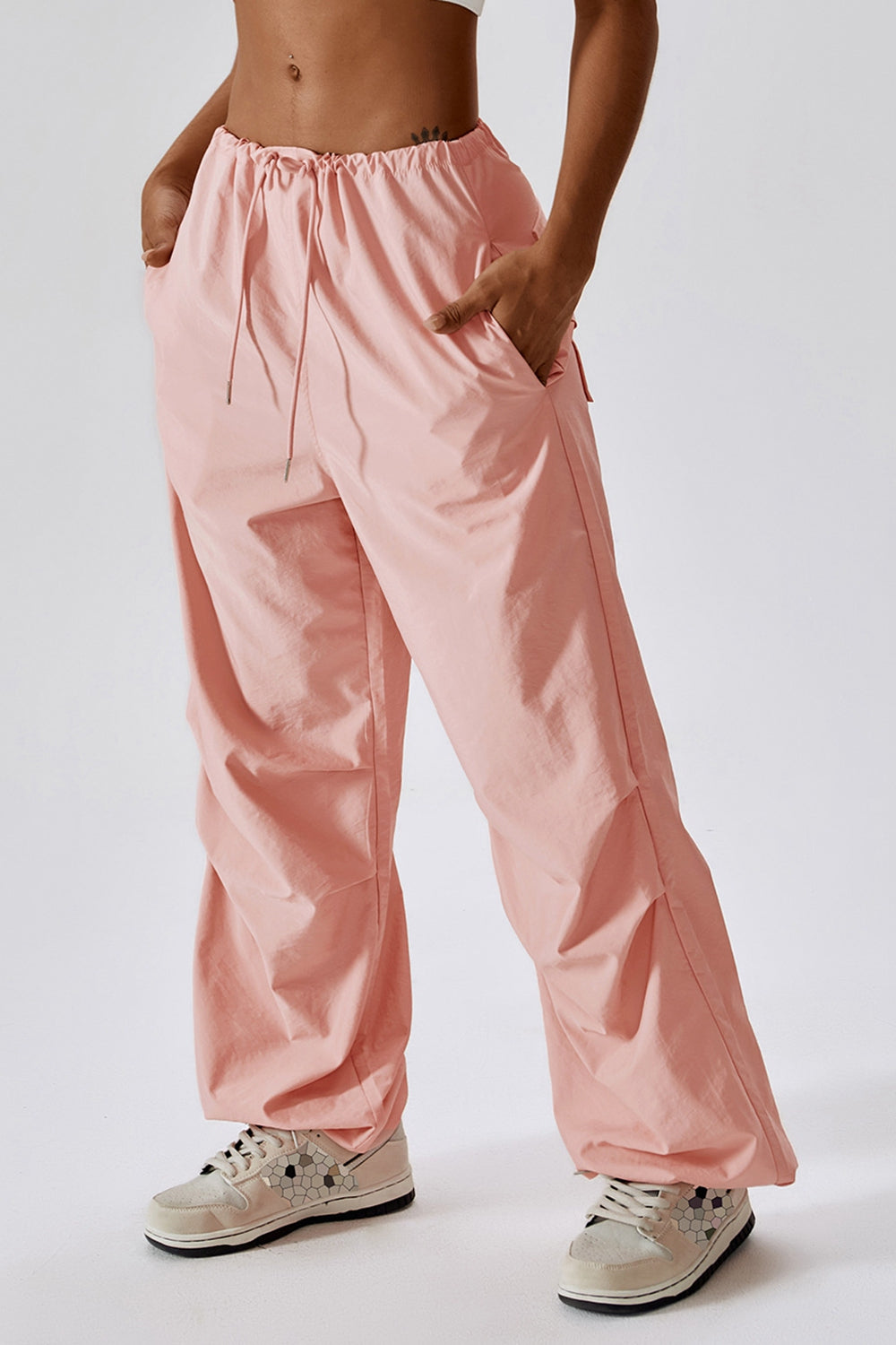 Long Loose Fit Pocketed Sports Pants