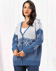 White Smoke Snowflake Button Down Cardigan