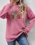 Rosy Brown FELIZ NAVIDAD Round Neck Drop Shoulder Sweatshirt