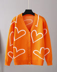 Gray Heart Button Down Cardigan Sentient Beauty Fashions Apparel & Accessories