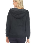 Dark Slate Gray Drawstring Half Zip Dropped Shoulder Hoodie Sentient Beauty Fashions Apparel & Accessories