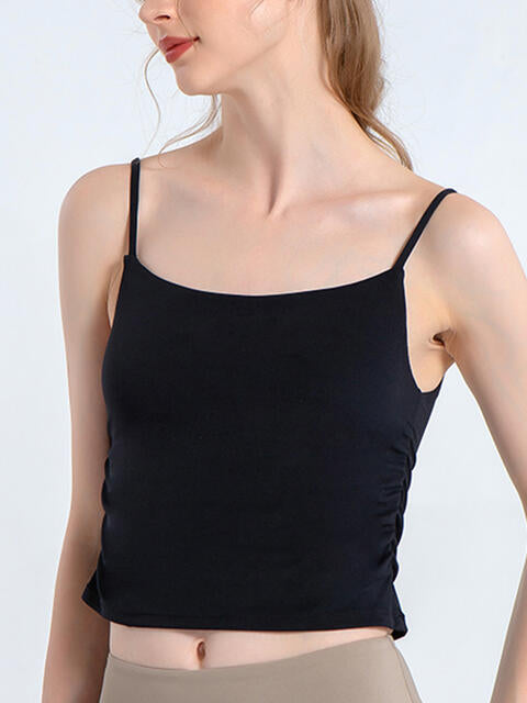 Black Ruched Sports Cami Sentient Beauty Fashions Apparel &amp; Accessories