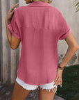 Maroon Button Up Short Sleeve Shirt Sentient Beauty Fashions Apparel & Accessories