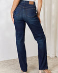 Light Gray Judy Blue Full Size Button-Fly Straight Jeans Sentient Beauty Fashions Apparel & Accessories