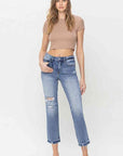 Lavender Lovervet Full Size Lena High Rise Crop Straight Jeans Sentient Beauty Fashions Apparel & Accessories
