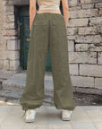 Slate Gray Drawstring Waist Pants with Pockets Sentient Beauty Fashions Apparel & Accessories