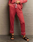 Dim Gray Ninexis Buttoned Collared Neck Top and Pants Pajama Set