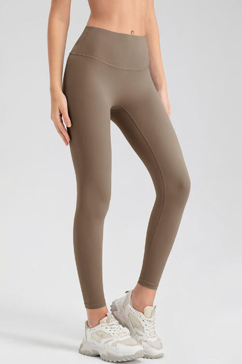 Light Gray Wide Waistband Sport Leggings Sentient Beauty Fashions Apparel &amp; Accessories