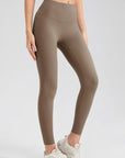 Light Gray Wide Waistband Sport Leggings Sentient Beauty Fashions Apparel & Accessories