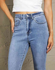 Light Slate Gray Baeful Frayed Hem Flare Jeans Sentient Beauty Fashions Apparel & Accessories