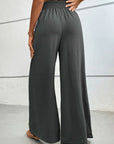 Dark Slate Gray Wide Waistband Relax Fit Long Pants