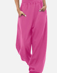 Pale Violet Red Elastic Waist Sweatpants with Pockets Sentient Beauty Fashions Apparel & Accessories