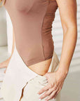 Tan HEYSON Everyday Full Size Basic Tank Bodysuit Sentient Beauty Fashions Apparel & Accessories
