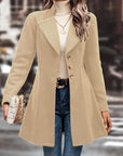 Rosy Brown Lapel Collar Button Down Coat Sentient Beauty Fashions Apparel & Accessories