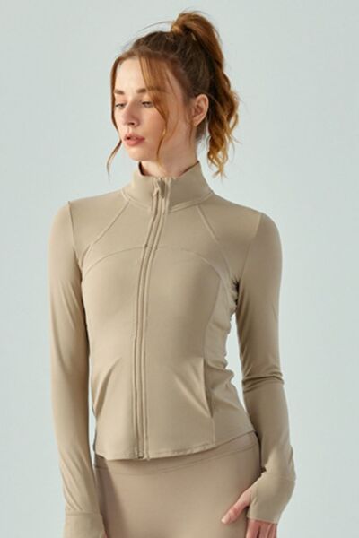 Gray Zip Up Active Outerwear with Pockets Sentient Beauty Fashions Apparel &amp; Accessories