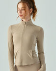 Gray Zip Up Active Outerwear with Pockets Sentient Beauty Fashions Apparel & Accessories