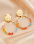 Wheat Multicolored Bead Stainless Steel Earrings Sentient Beauty Fashions earrings