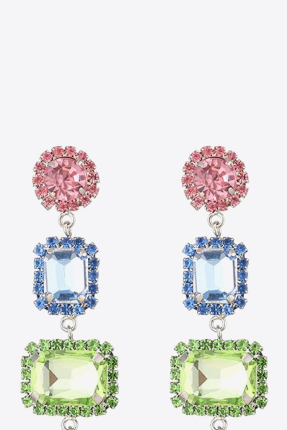 White Smoke Multicolored Glass Stone Copper Earrings Sentient Beauty Fashions earrings
