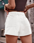 Dim Gray High-Waist Denim Shorts with Pockets Sentient Beauty Fashions Apparel & Accessories