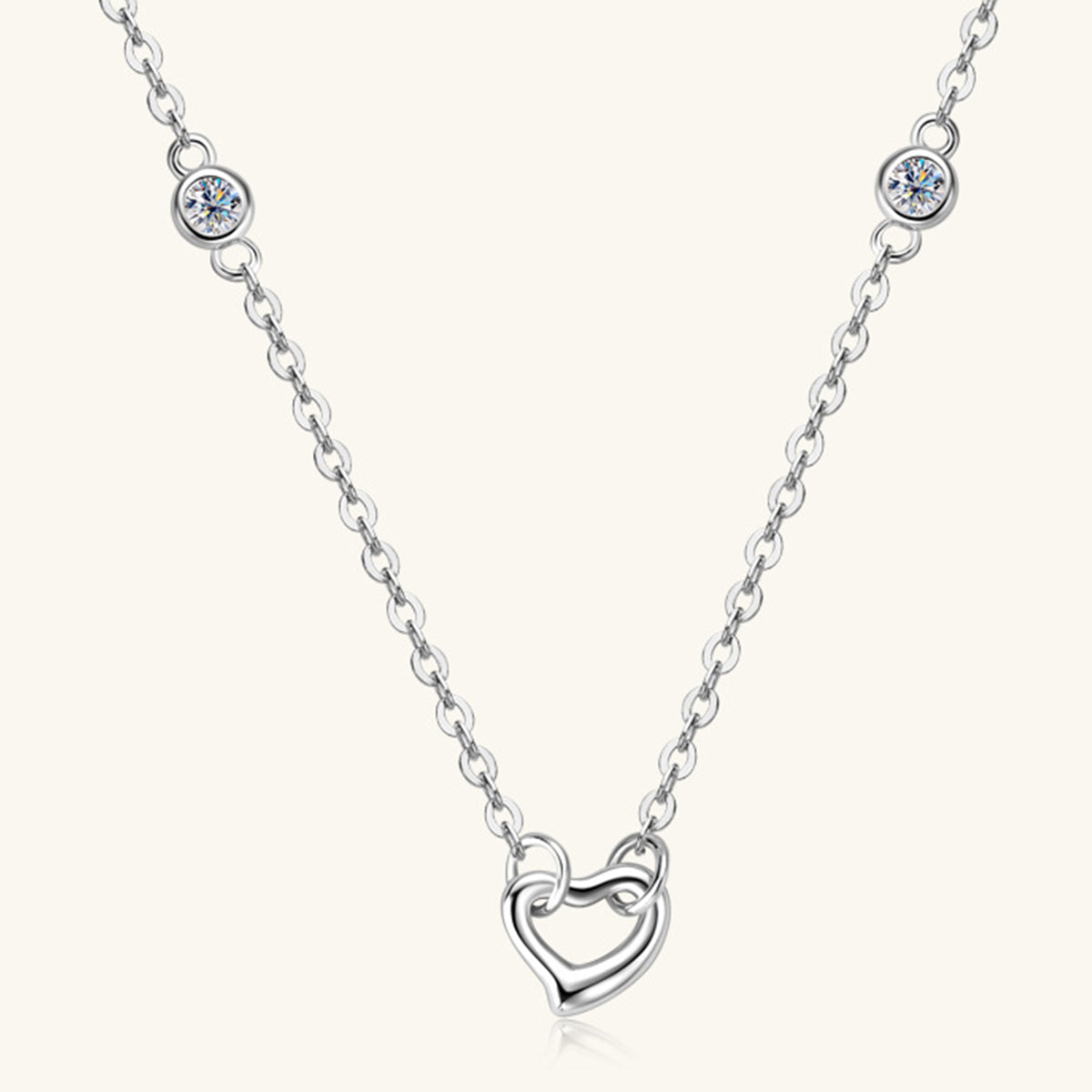 Seashell Moissanite 925 Sterling Silver Heart Necklace Sentient Beauty Fashions necklaces