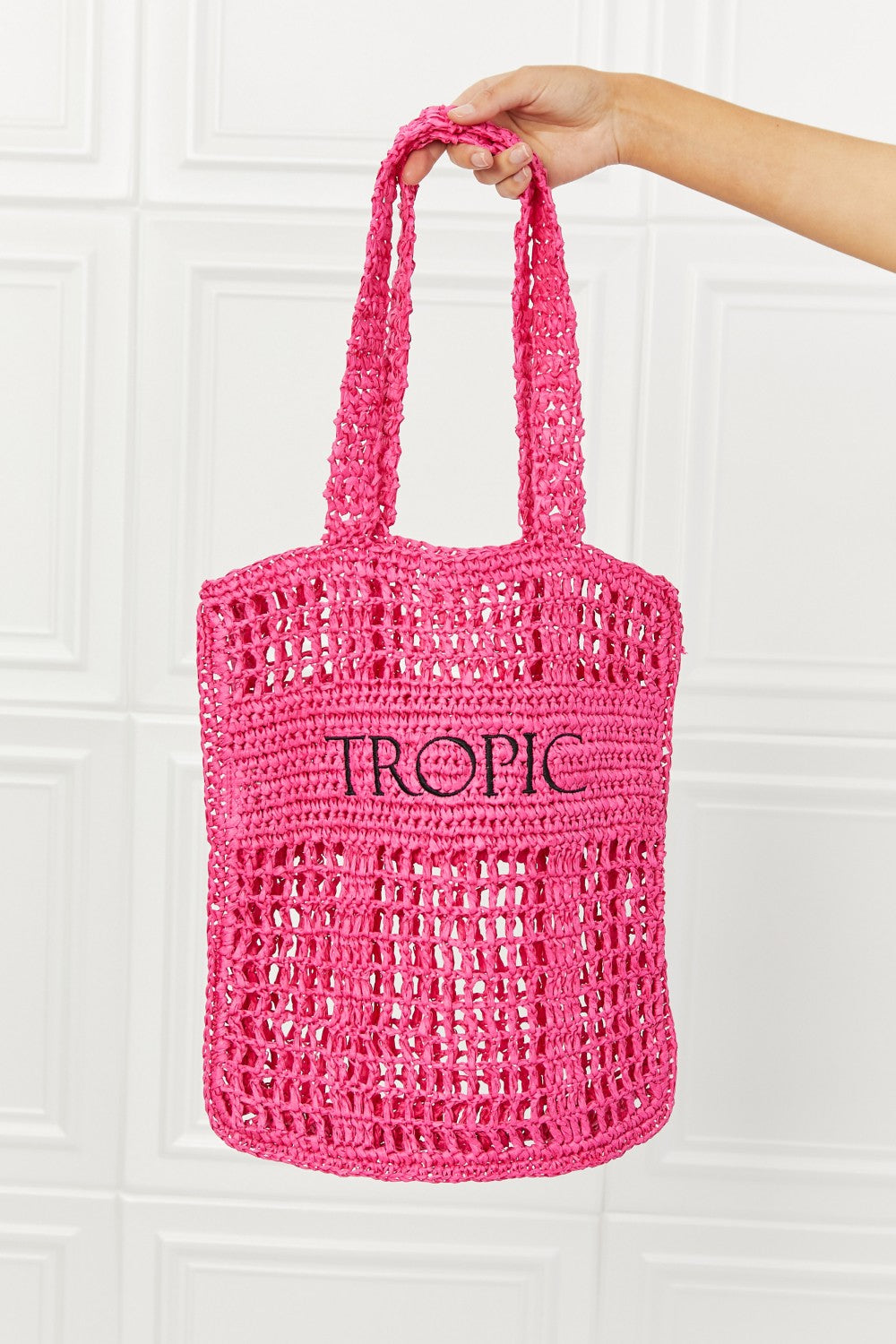 Maroon Fame Tropic Babe Staw Tote Bag